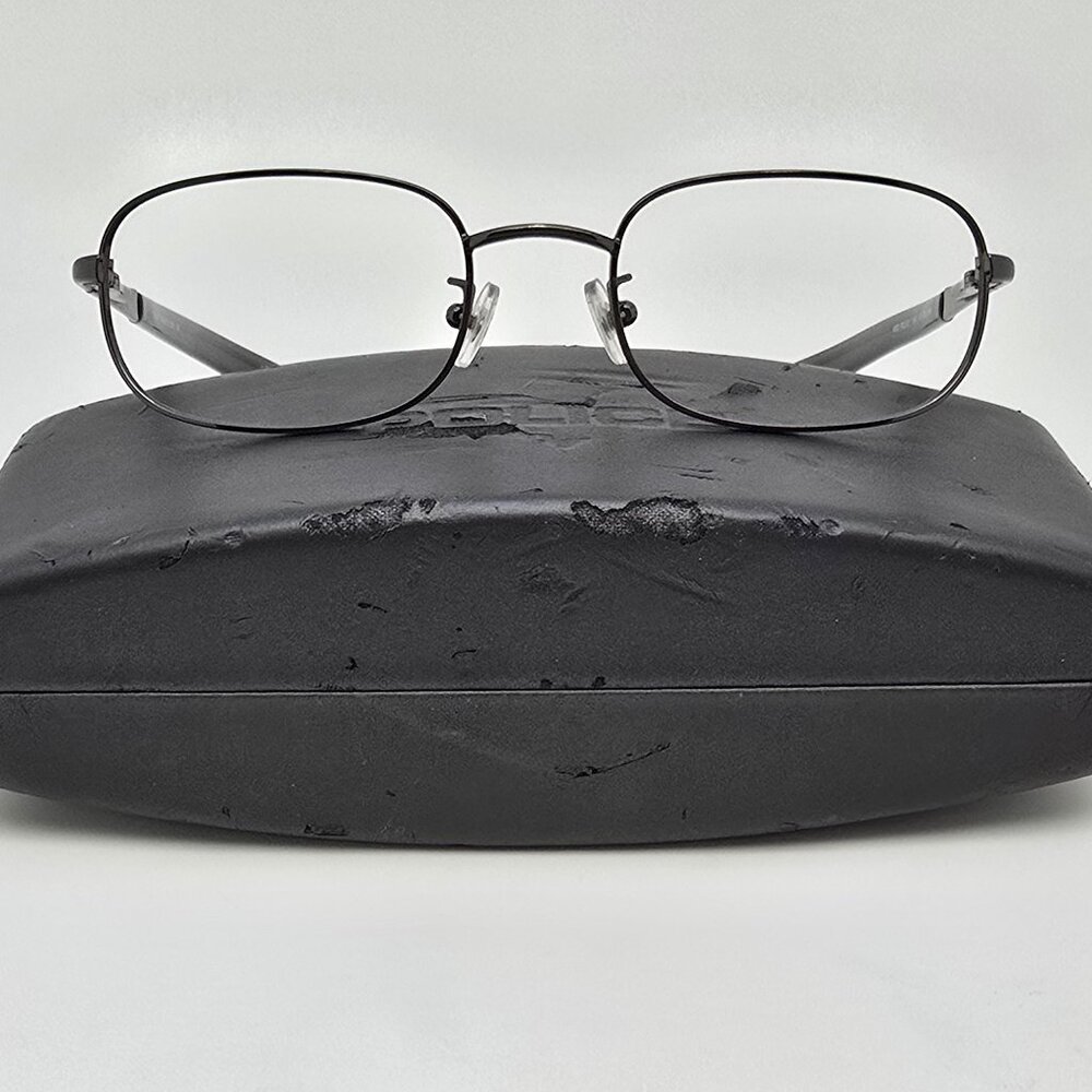 Police Mod. 2563 52 Col. 568 Gunmetal Eyeglasses Frame w Flexhinge and Case 55mm